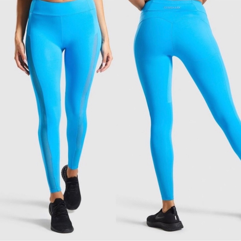 Gymshark Move Mesh Leggings Sour Blue Size XL